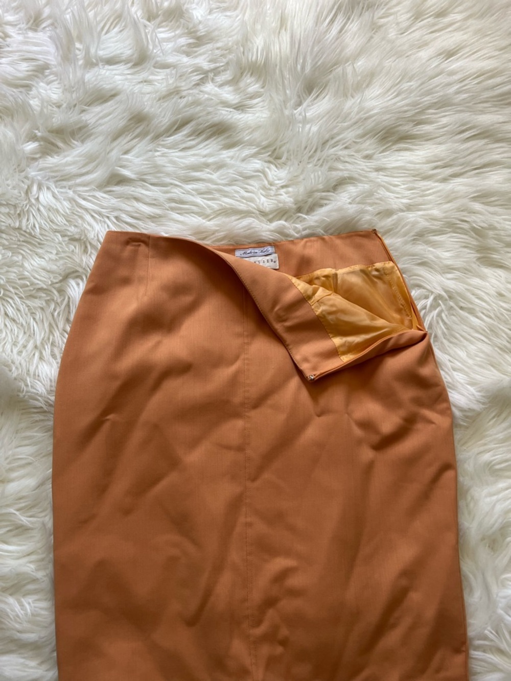 Doncaster Rust Orange Pencil Skirt 99% Wool - Picture 7 of 7